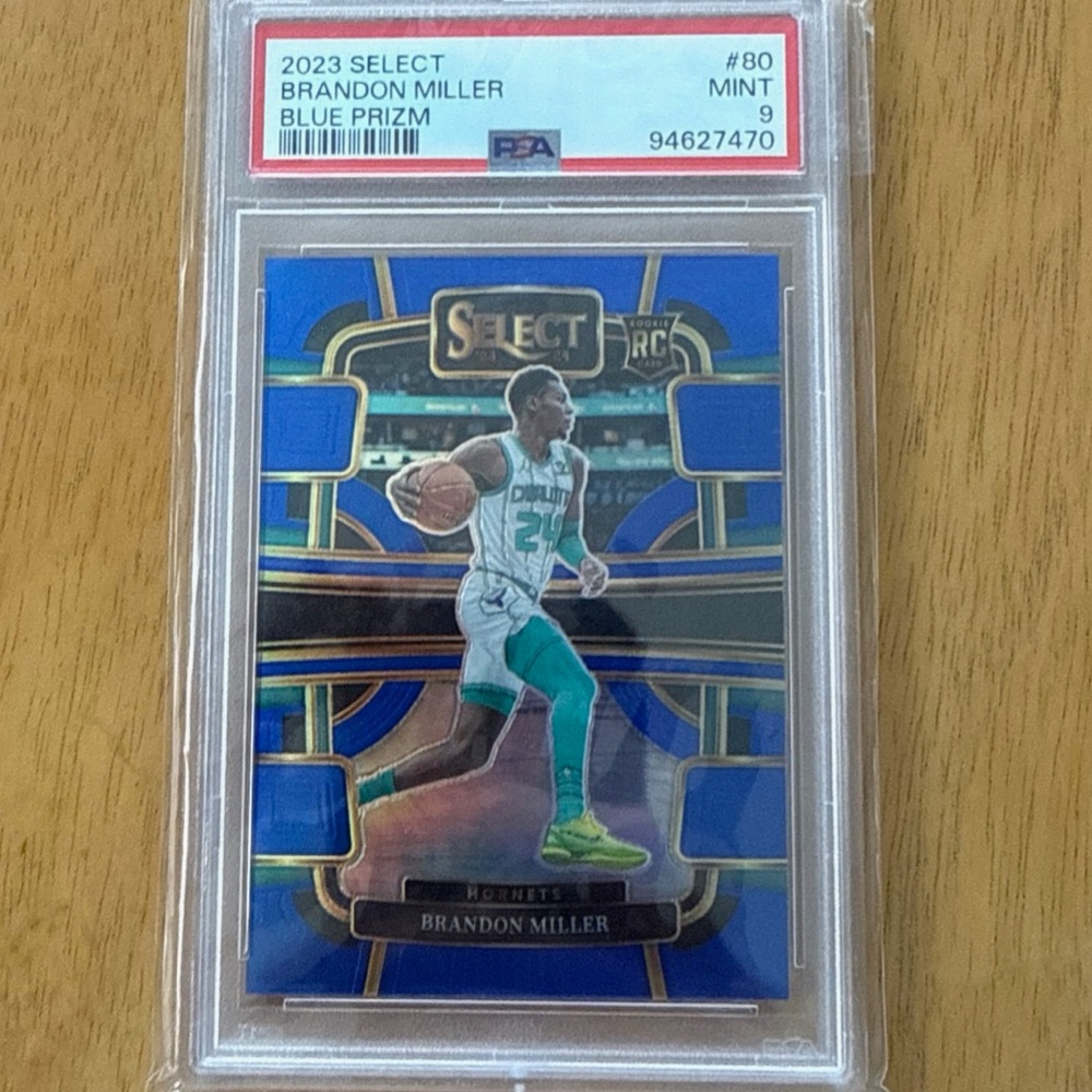 Brandon Miller 2023 Select Blue Prizm Card PSA 9
